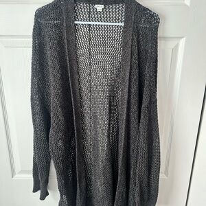 Aerie Black Open-Knit Sweater